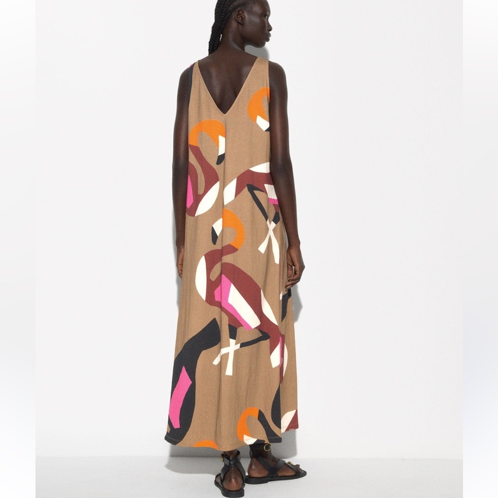 Parfois Printed midi dress Multicolor Abstract Print Sleeveless Maxi Dress